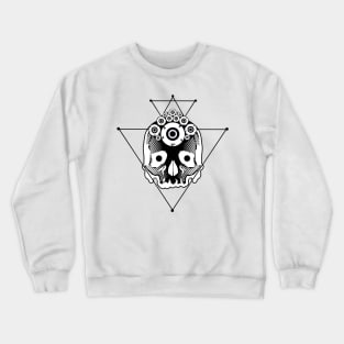 Trippy Skull With Many Eyes Crewneck Sweatshirt